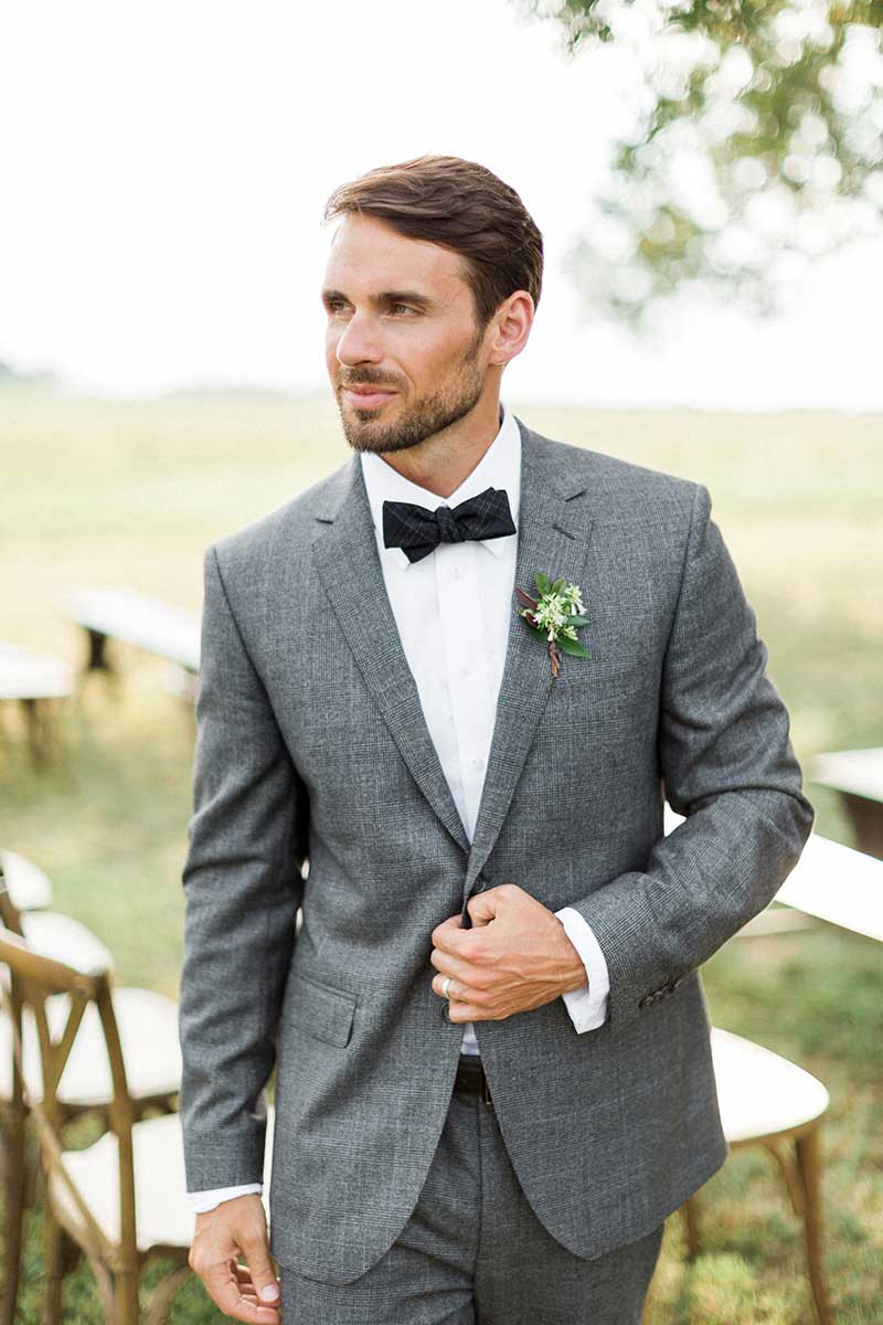 rustic grey wedding suit