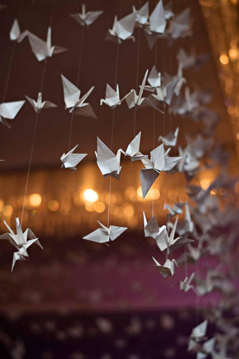 Paper Crane Reception Details One Ocean Resort Wedding Kristen Weaver Photography Chicago Style Weddings